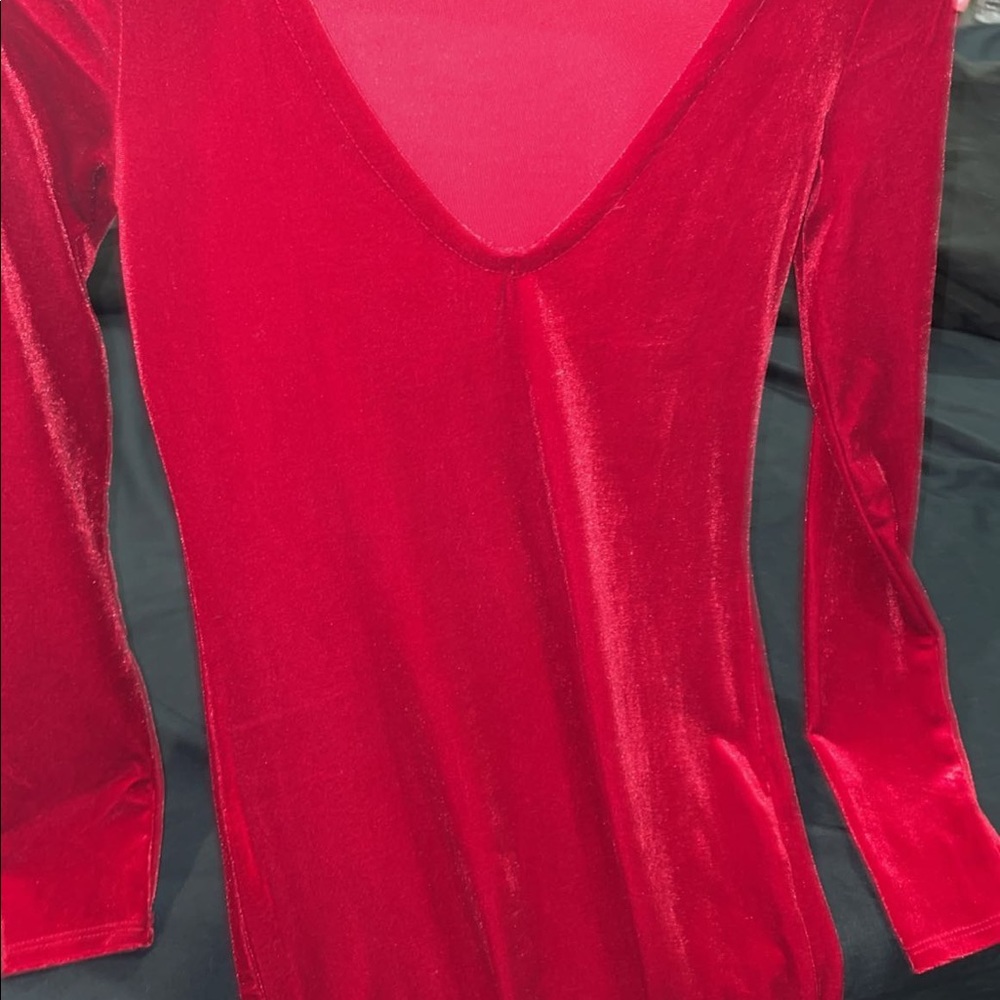 Red velvet dress